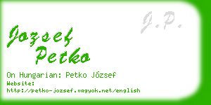 jozsef petko business card