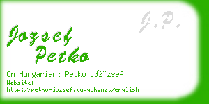 jozsef petko business card